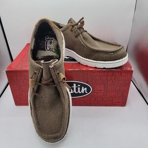 Justin Canvas Wallabee Clay Color Lace Up Leather And Fabric Loafer Mens Size 11